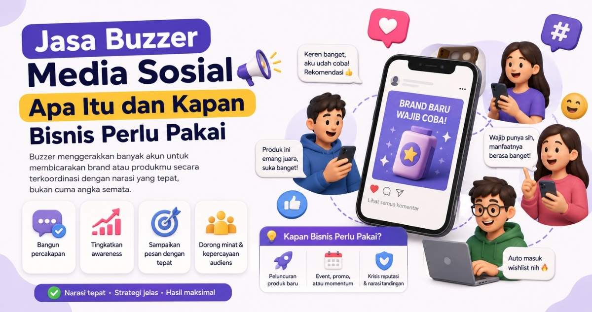 ilustrasi jasa buzzer media sosial untuk brand