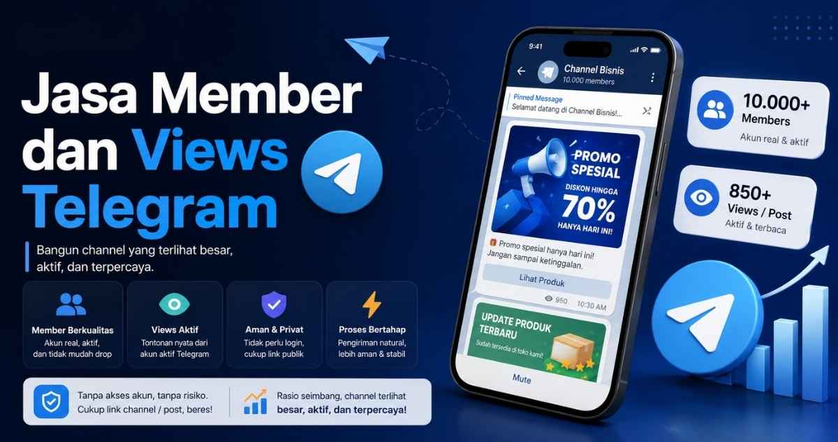 ilustrasi member dan views telegram lewat smm panel